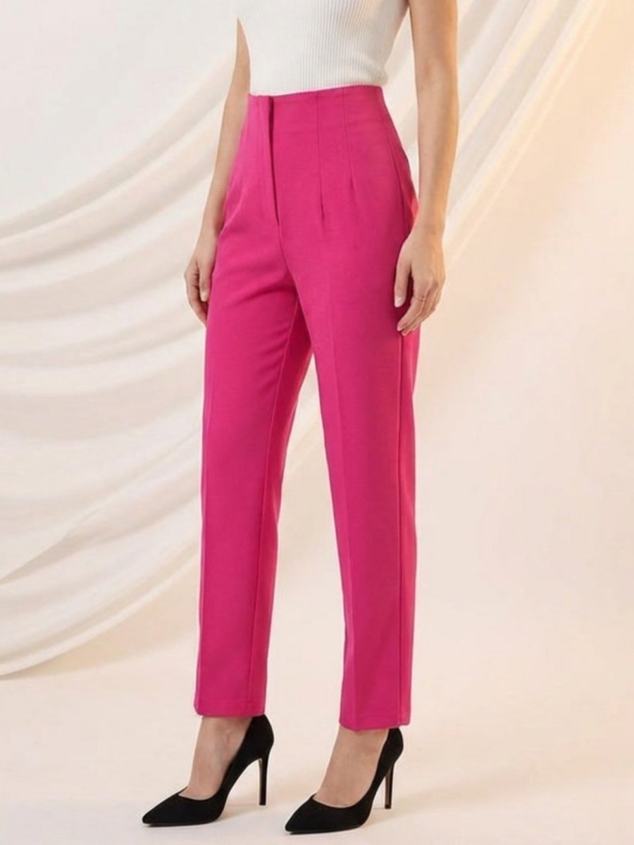 Women Solid Cotton Blend Narrow Fit Trouser - GAIIA