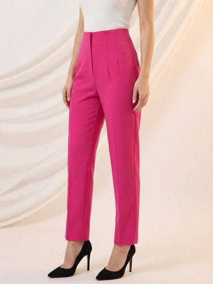 Women Solid Cotton Blend Narrow Fit Trouser - GAIIA