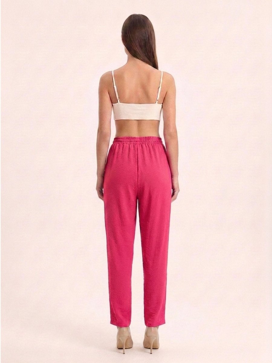 Women Solid Linen Blend Regular Fit Trouser - GAIIA