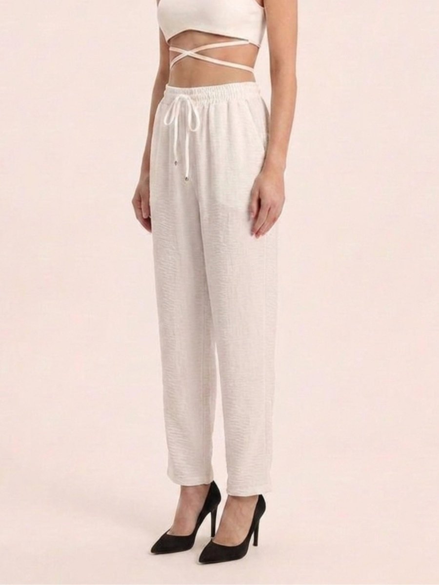 Women Solid Linen Blend Regular Fit Trouser - GAIIA
