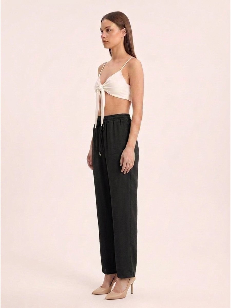 Women Solid Linen Blend Regular Fit Trouser - GAIIA