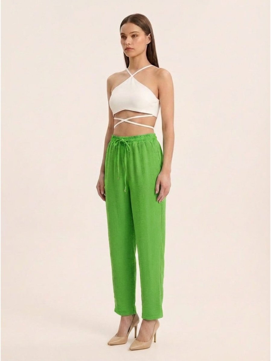 Women Solid Linen Blend Regular Fit Trouser - GAIIA