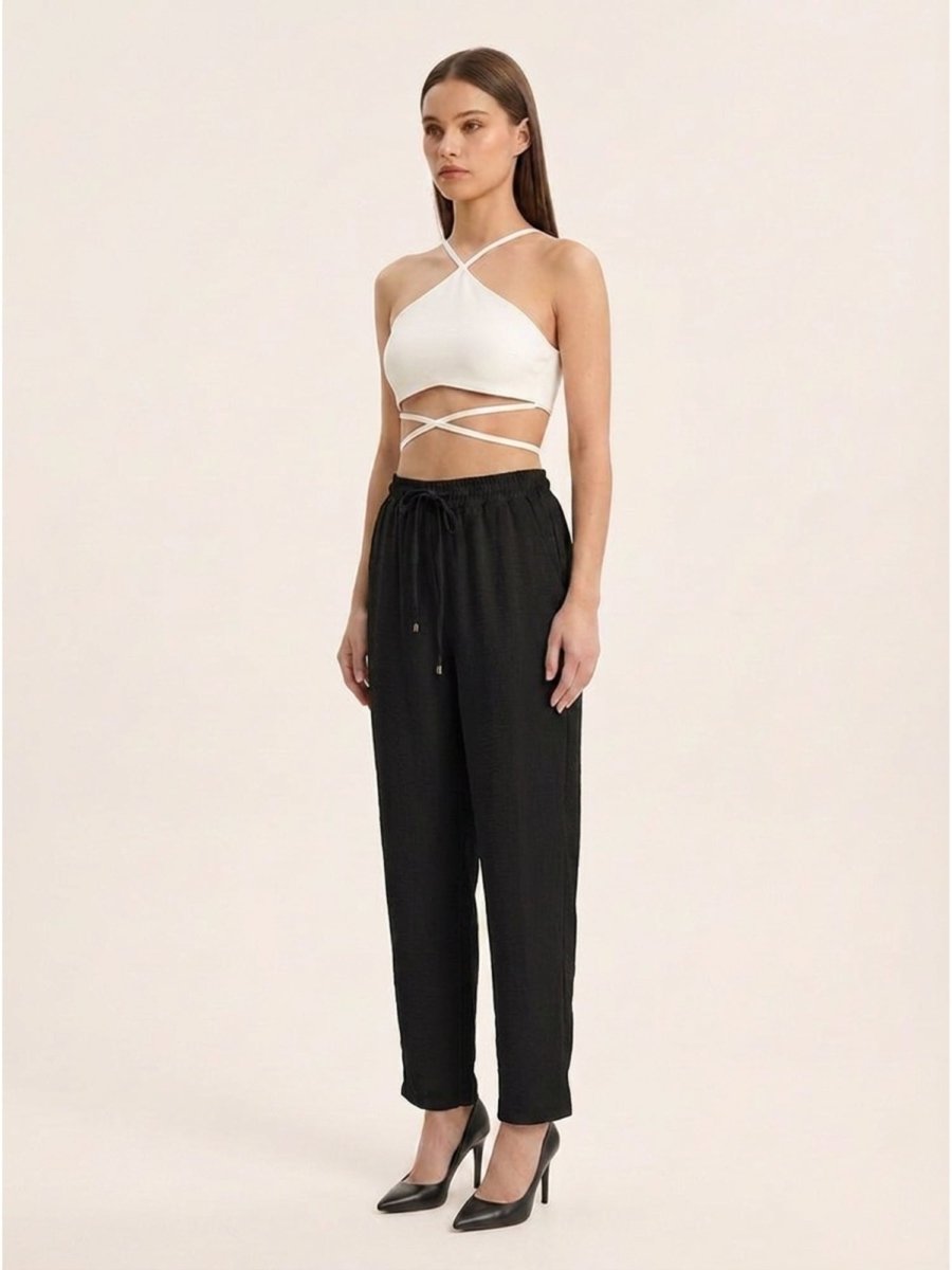 Women Solid Linen Blend Regular Fit Trouser - GAIIA