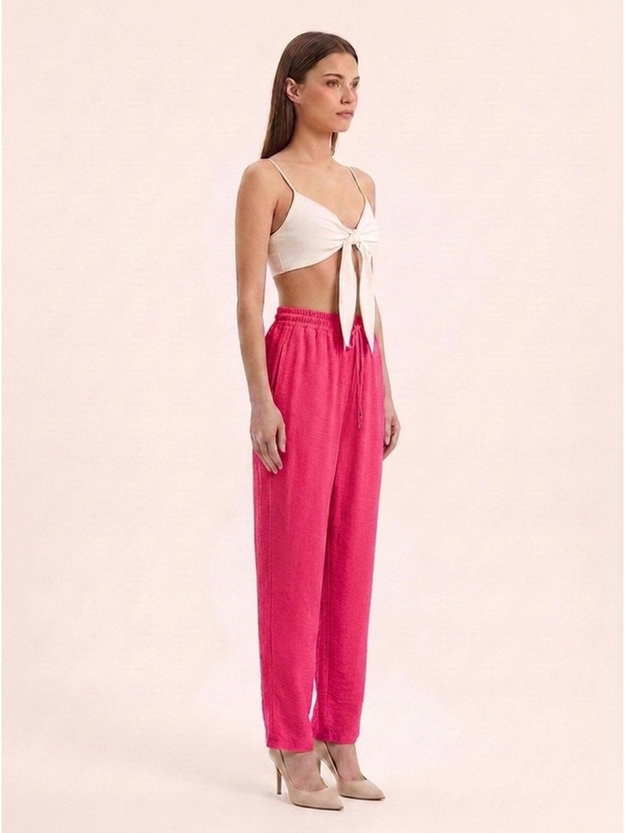 Women Solid Linen Blend Regular Fit Trouser - GAIIA