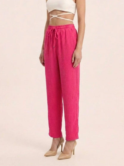 Women Solid Linen Blend Regular Fit Trouser - GAIIA