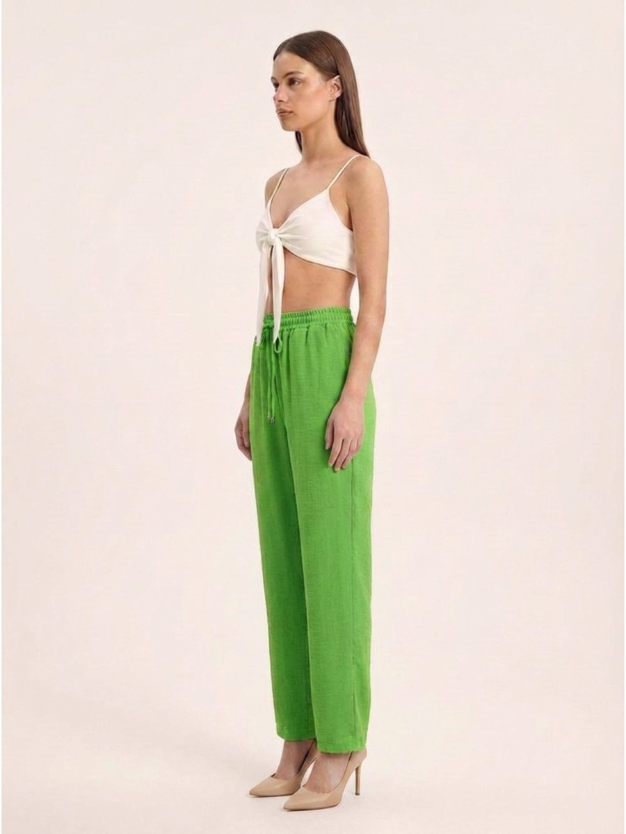Women Solid Linen Blend Regular Fit Trouser - GAIIA