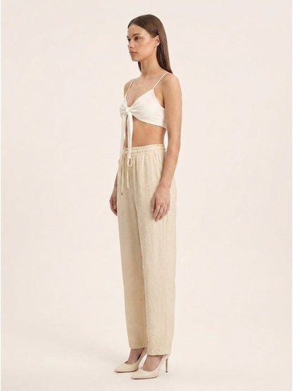 Women Solid Linen Blend Regular Fit Trouser - GAIIA