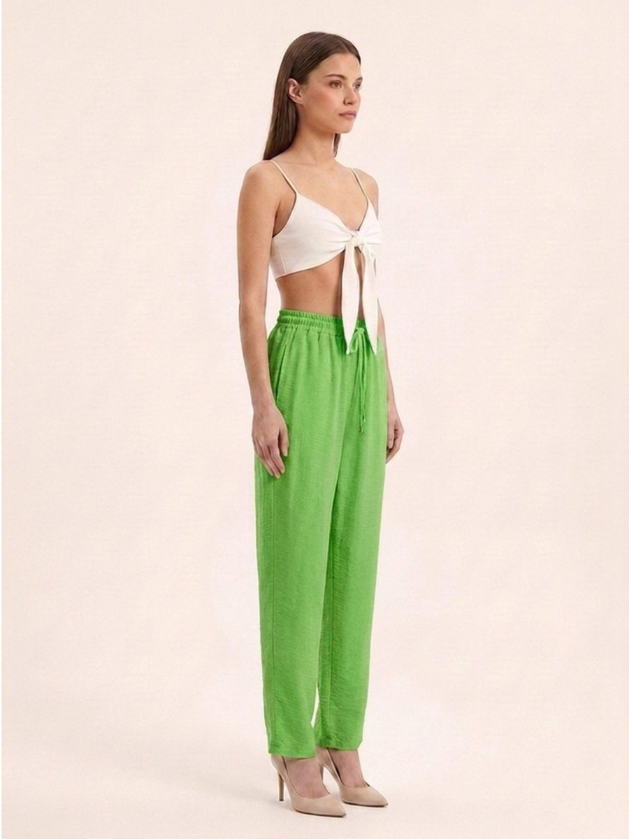 Women Solid Linen Blend Regular Fit Trouser - GAIIA
