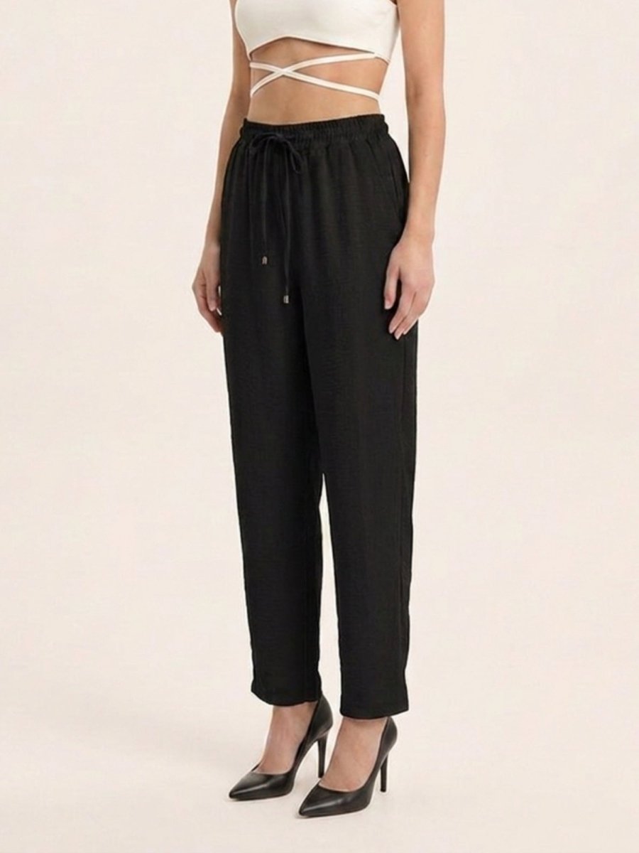 Women Solid Linen Blend Regular Fit Trouser - GAIIA