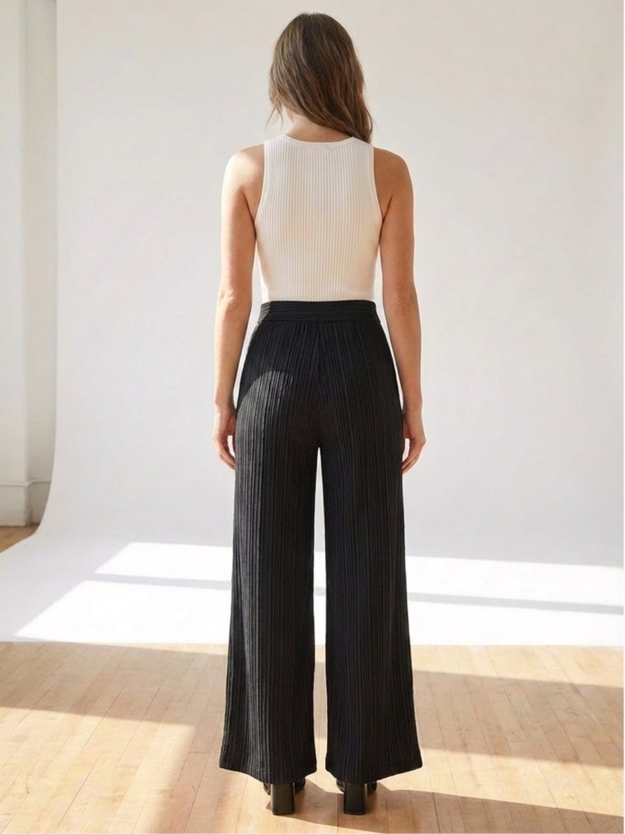 Women Solid Linen Blend Straight Fit Trouser - GAIIA