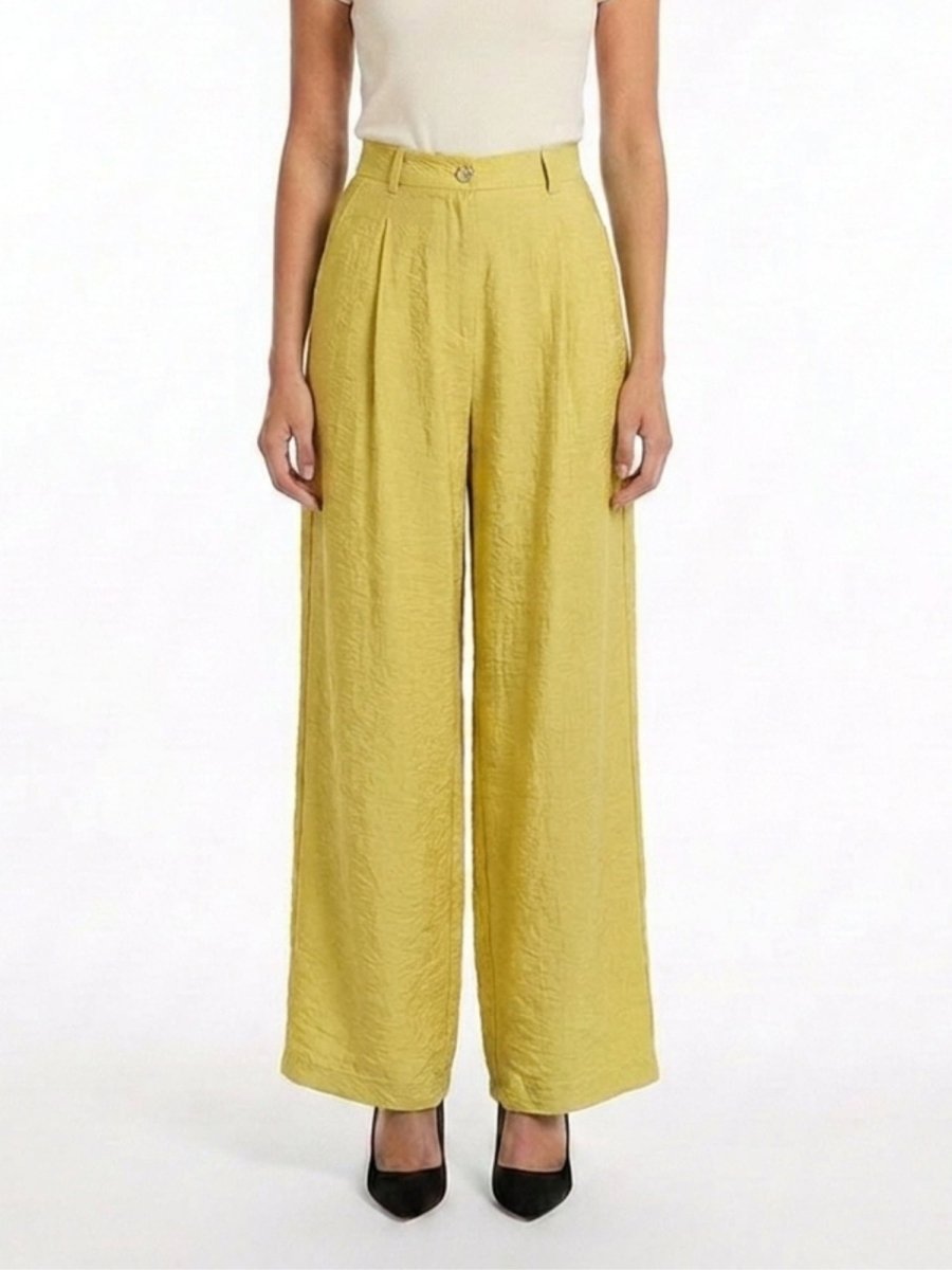 Women Solid Linen Blend Straight Fit Trouser - GAIIA