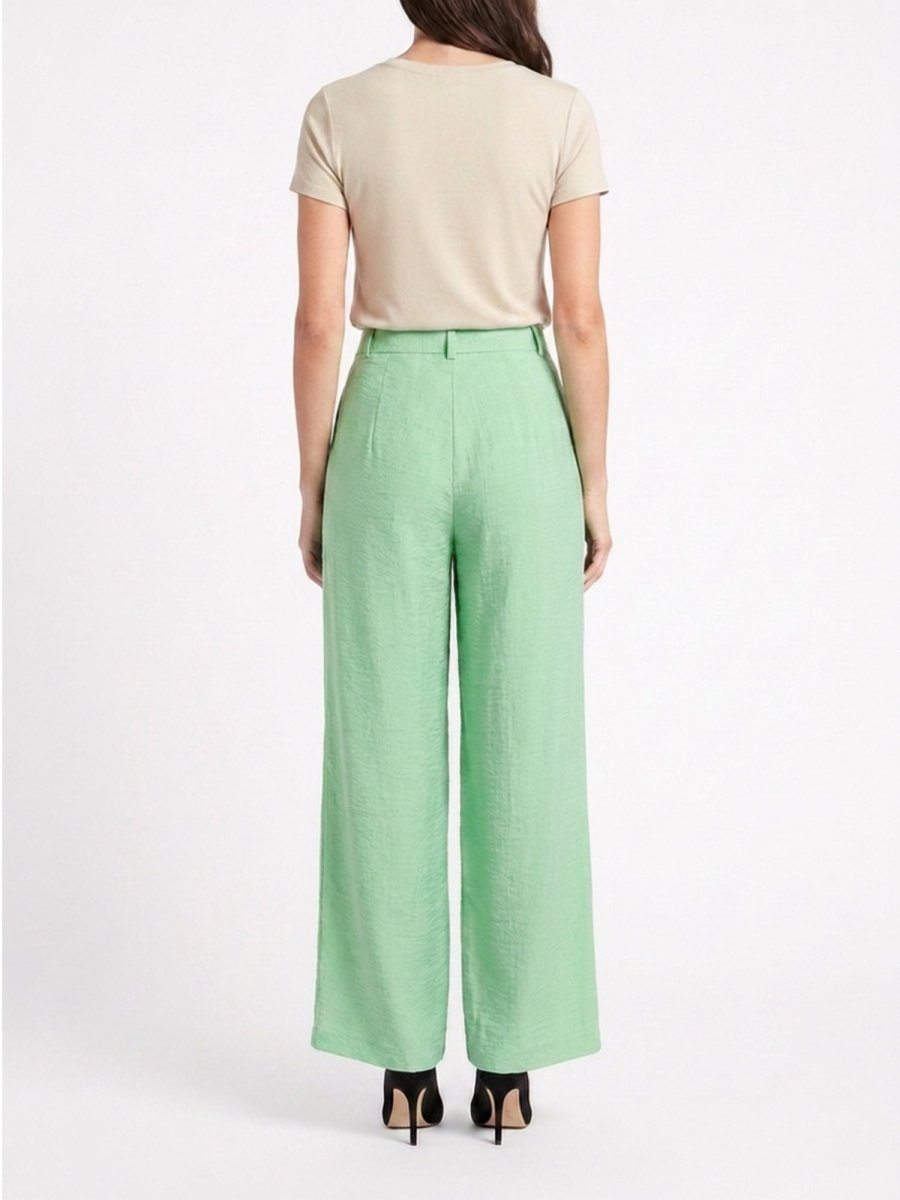 Women Solid Linen Blend Straight Fit Trouser - GAIIA