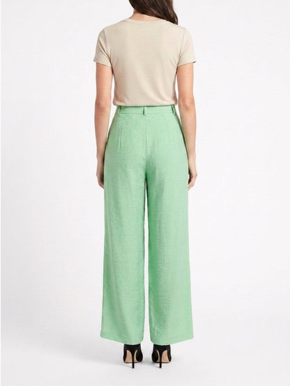 Women Solid Linen Blend Straight Fit Trouser - GAIIA