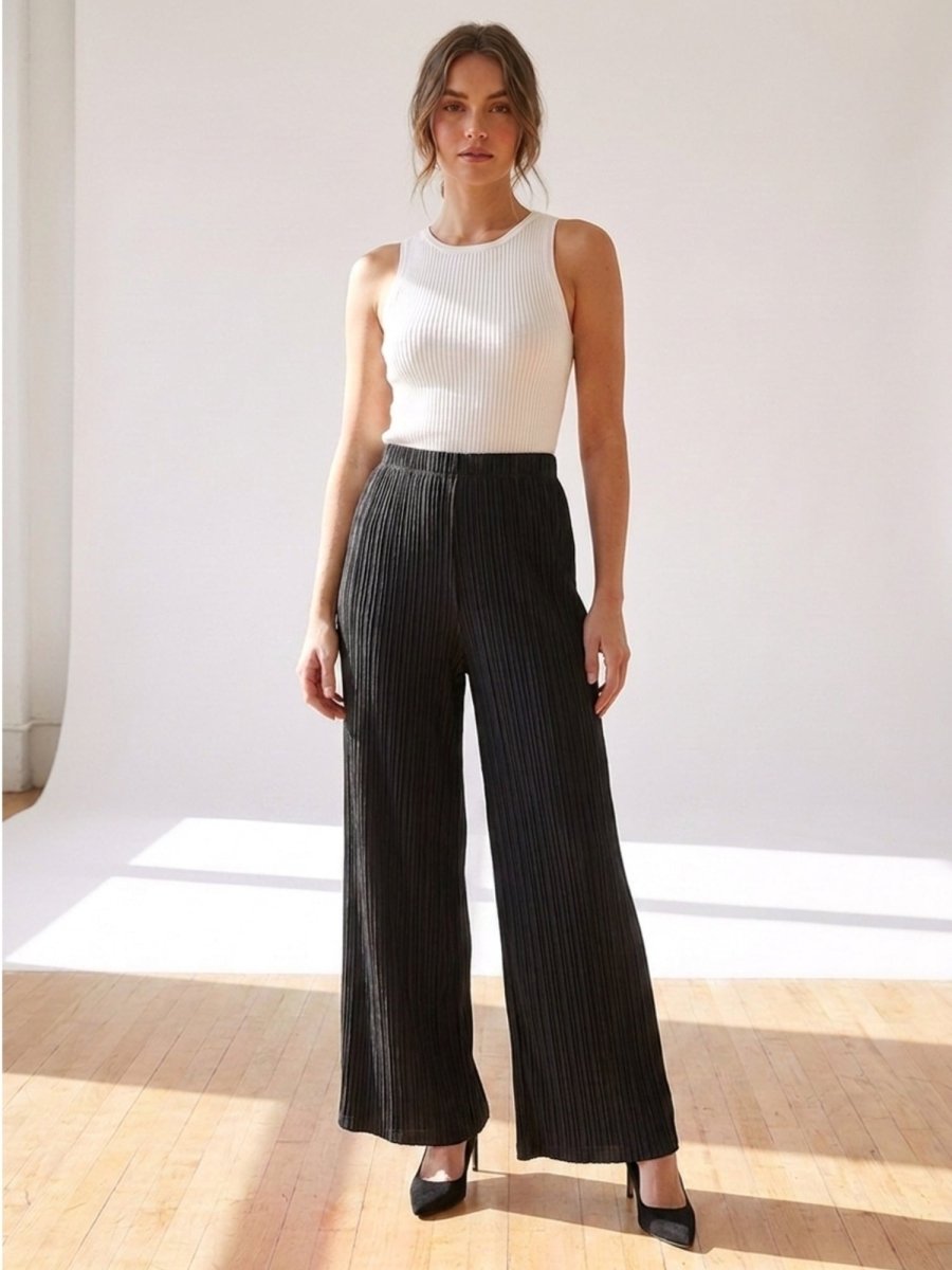 Women Solid Linen Blend Straight Fit Trouser - GAIIA