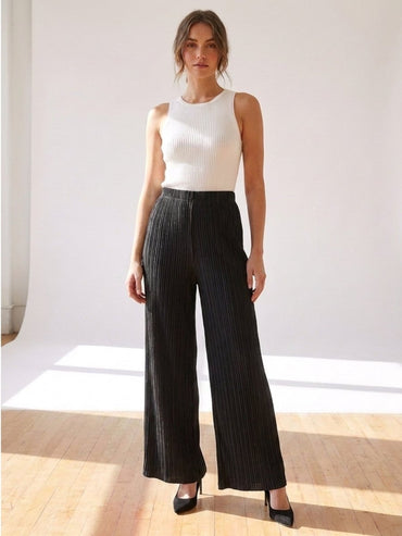 Women Solid Linen Blend Straight Fit Trouser - GAIIA