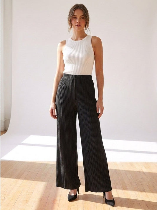Women Solid Linen Blend Straight Fit Trouser - GAIIA