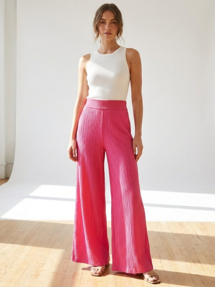Women Solid Linen Blend Straight Fit Trouser - GAIIA