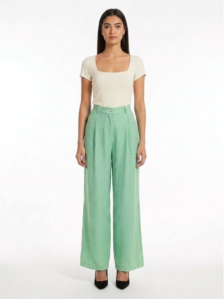 Women Solid Linen Blend Straight Fit Trouser - GAIIA