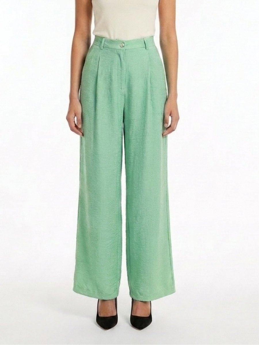 Women Solid Linen Blend Straight Fit Trouser - GAIIA