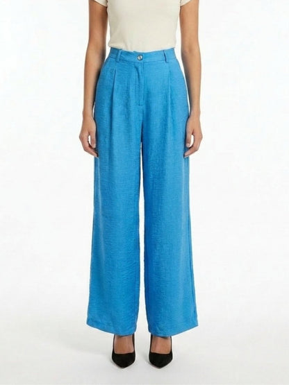 Women Solid Linen Blend Straight Fit Trouser - GAIIA