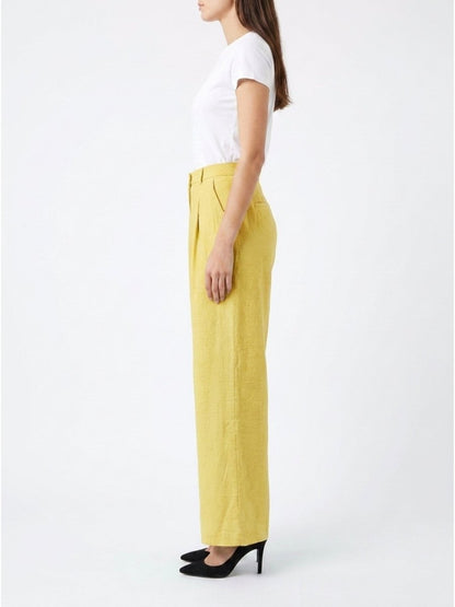 Women Solid Linen Blend Straight Fit Trouser - GAIIA