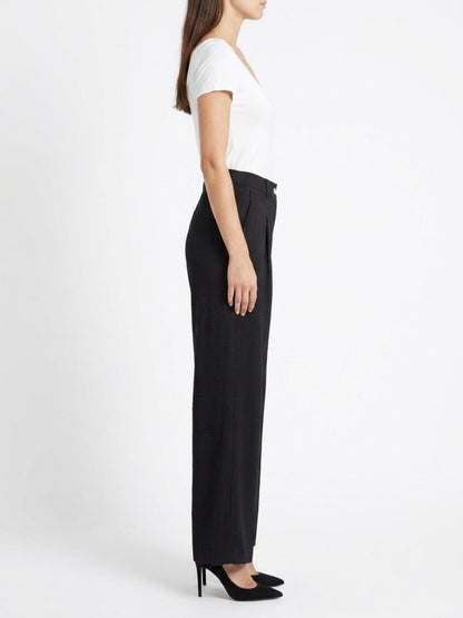 Women Solid Linen Blend Straight Fit Trouser - GAIIA