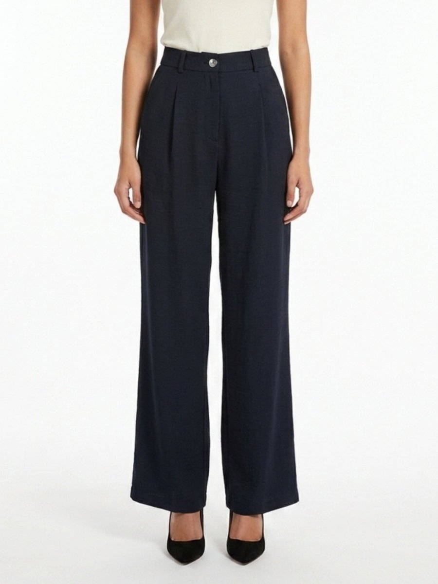 Women Solid Linen Blend Straight Fit Trouser - GAIIA
