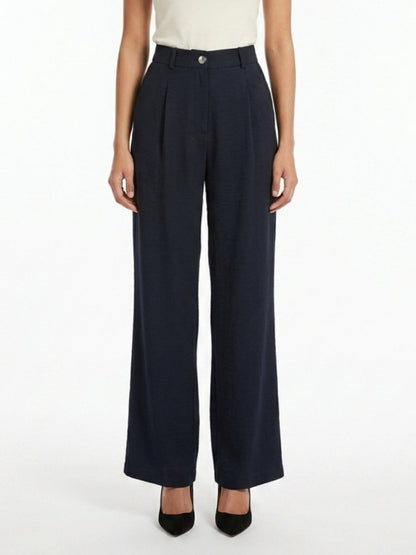 Women Solid Linen Blend Straight Fit Trouser - GAIIA