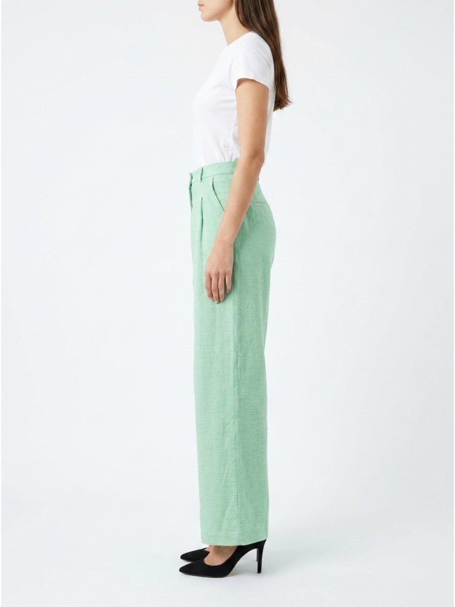 Women Solid Linen Blend Straight Fit Trouser - GAIIA
