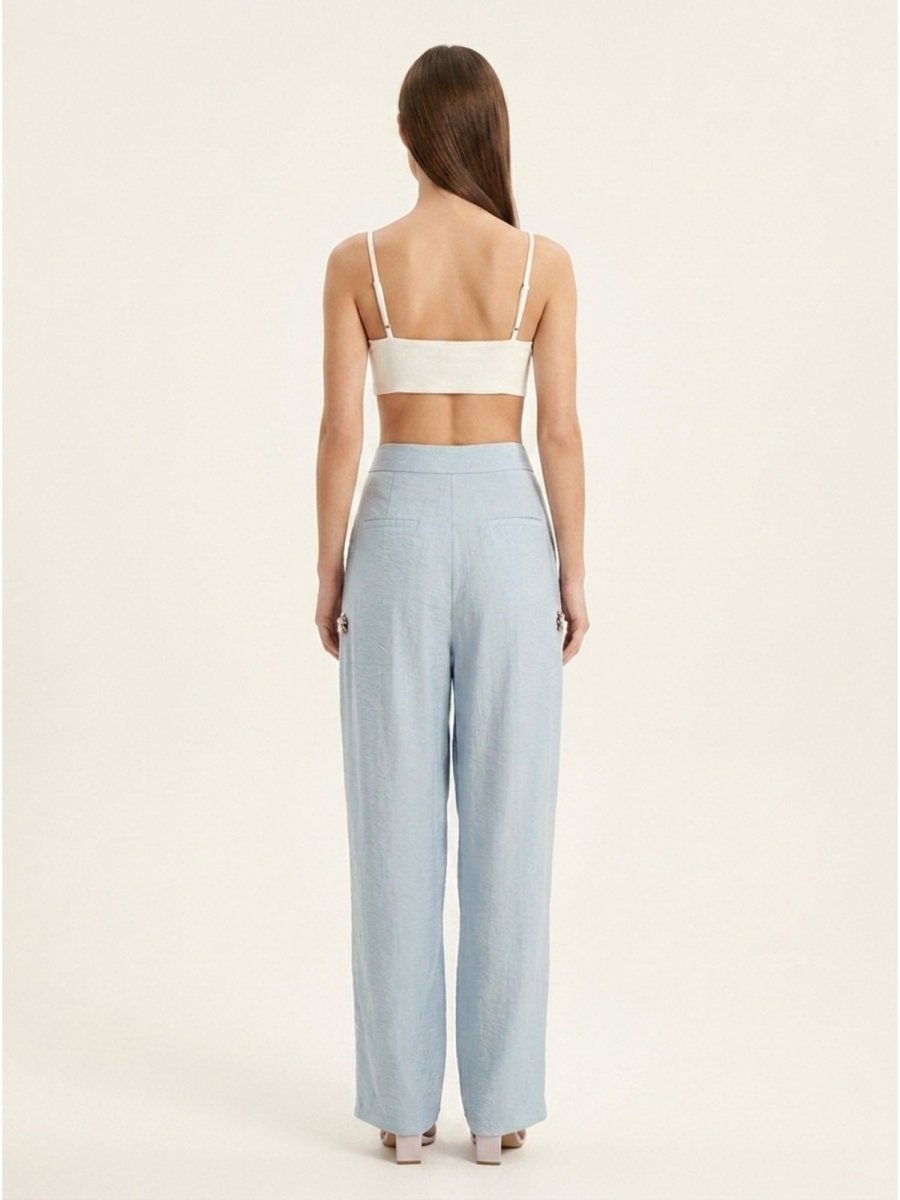 Women Solid Linen Blend Trouser - GAIIA