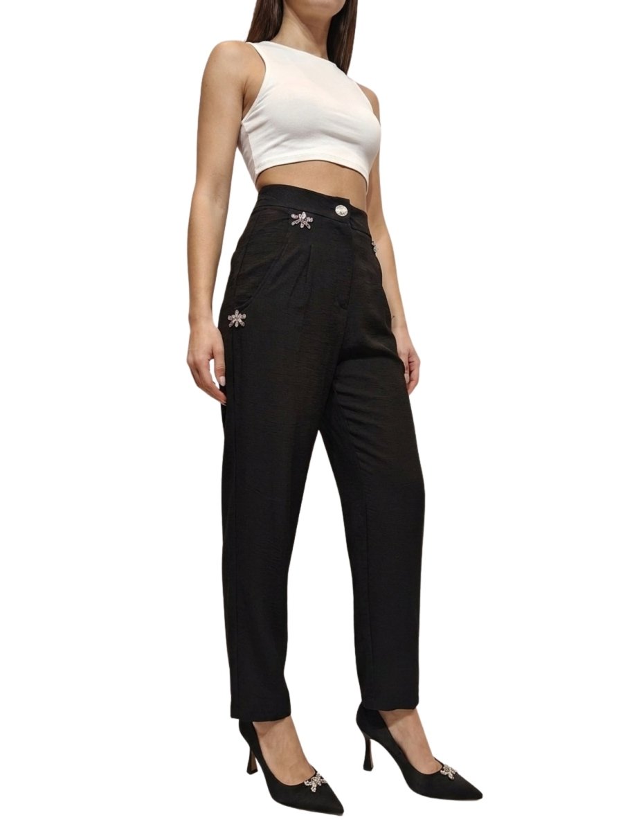 Women Solid Linen Blend Trouser - GAIIA