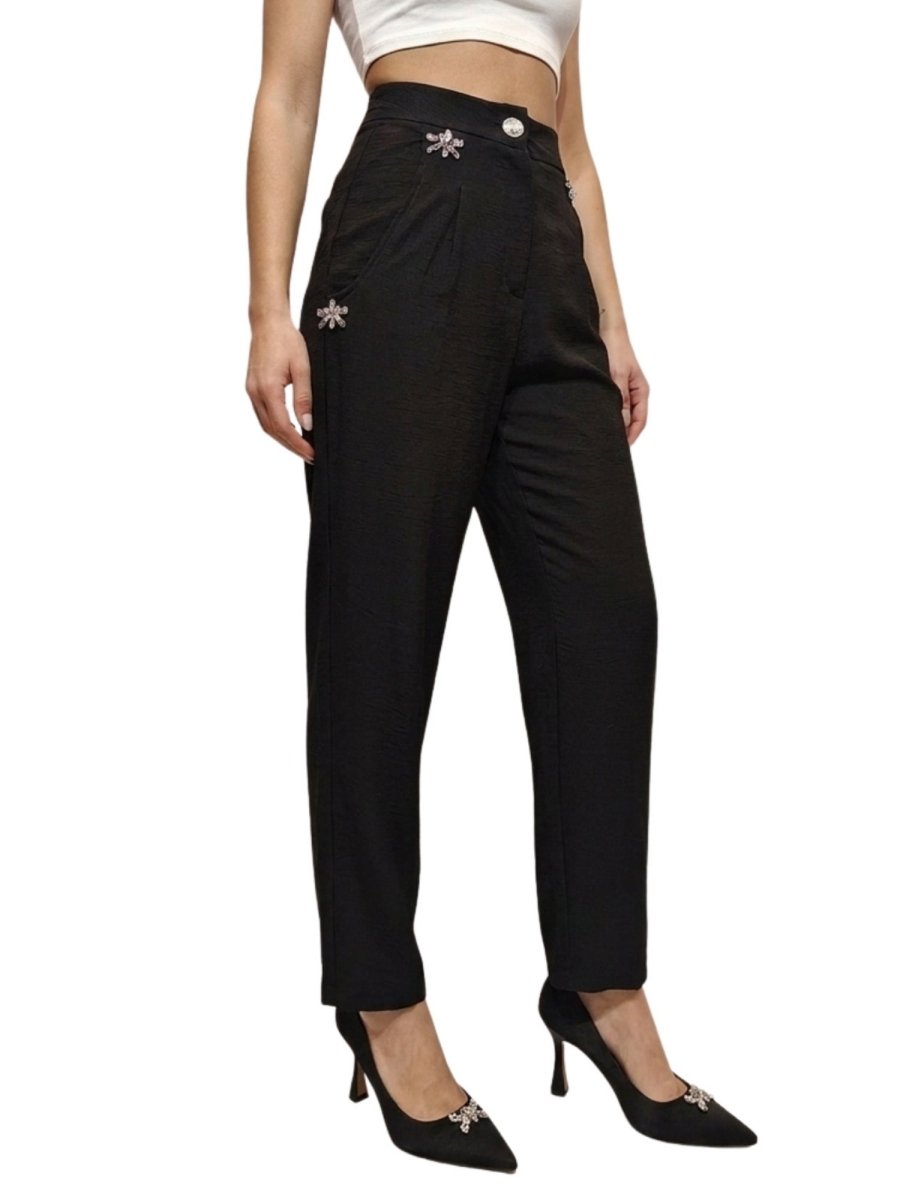 Women Solid Linen Blend Trouser - GAIIA