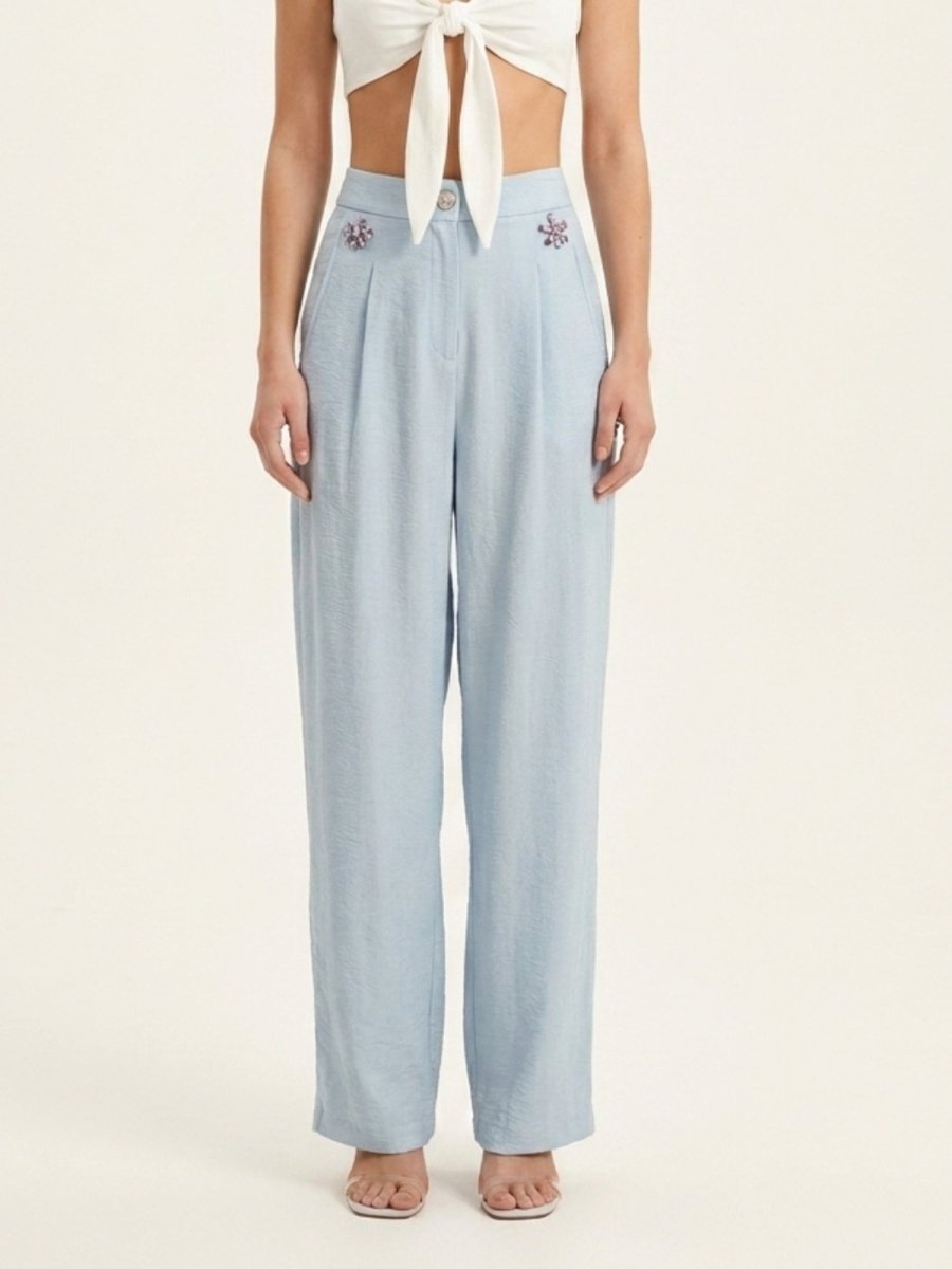 Women Solid Linen Blend Trouser - GAIIA