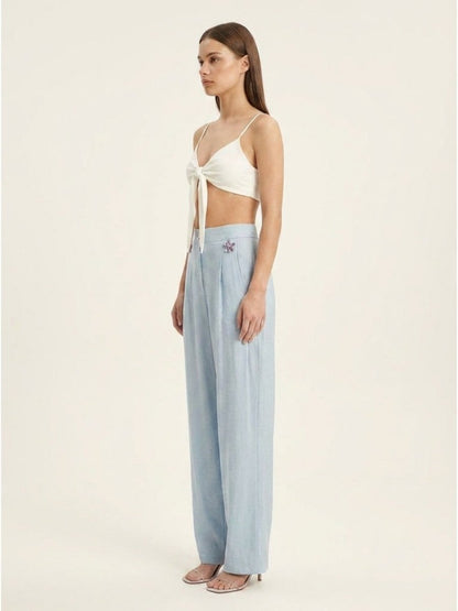 Women Solid Linen Blend Trouser - GAIIA