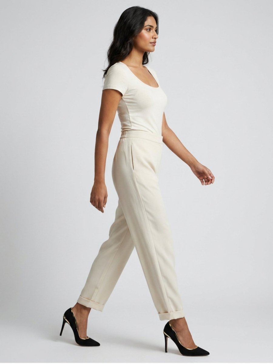 Women Solid Rayon Blend Regular Fit Trouser - GAIIA