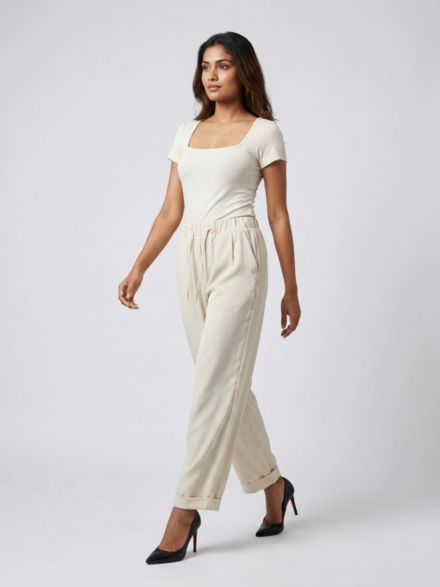 Women Solid Rayon Blend Regular Fit Trouser - GAIIA