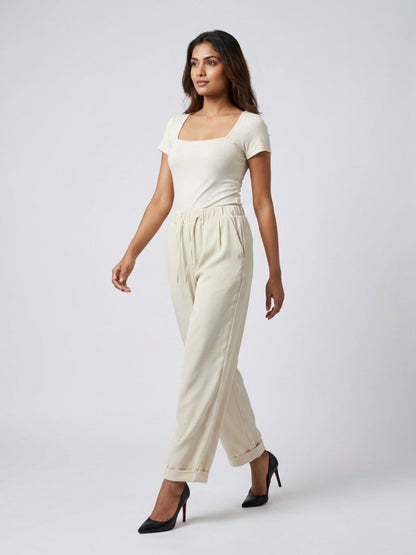 Women Solid Rayon Blend Regular Fit Trouser - GAIIA