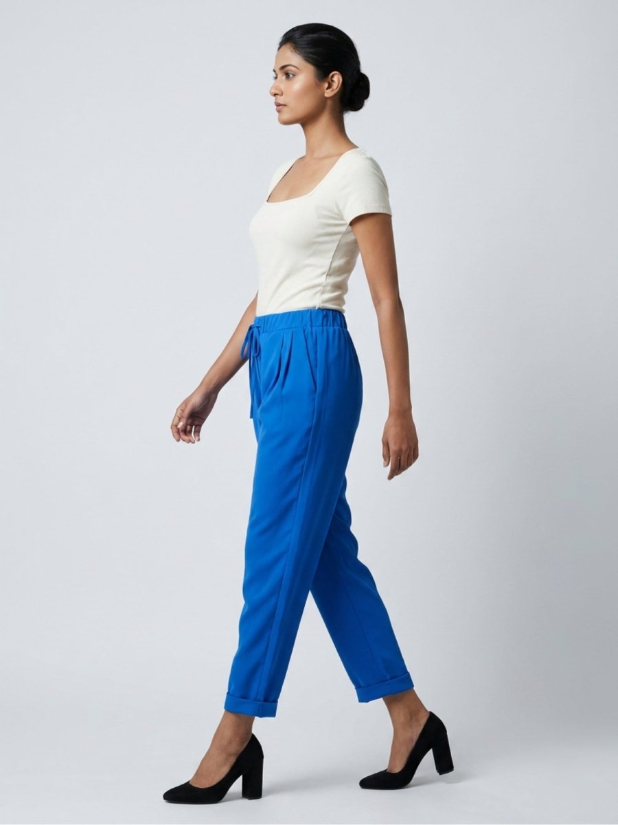 Women Solid Rayon Blend Regular Fit Trouser - GAIIA