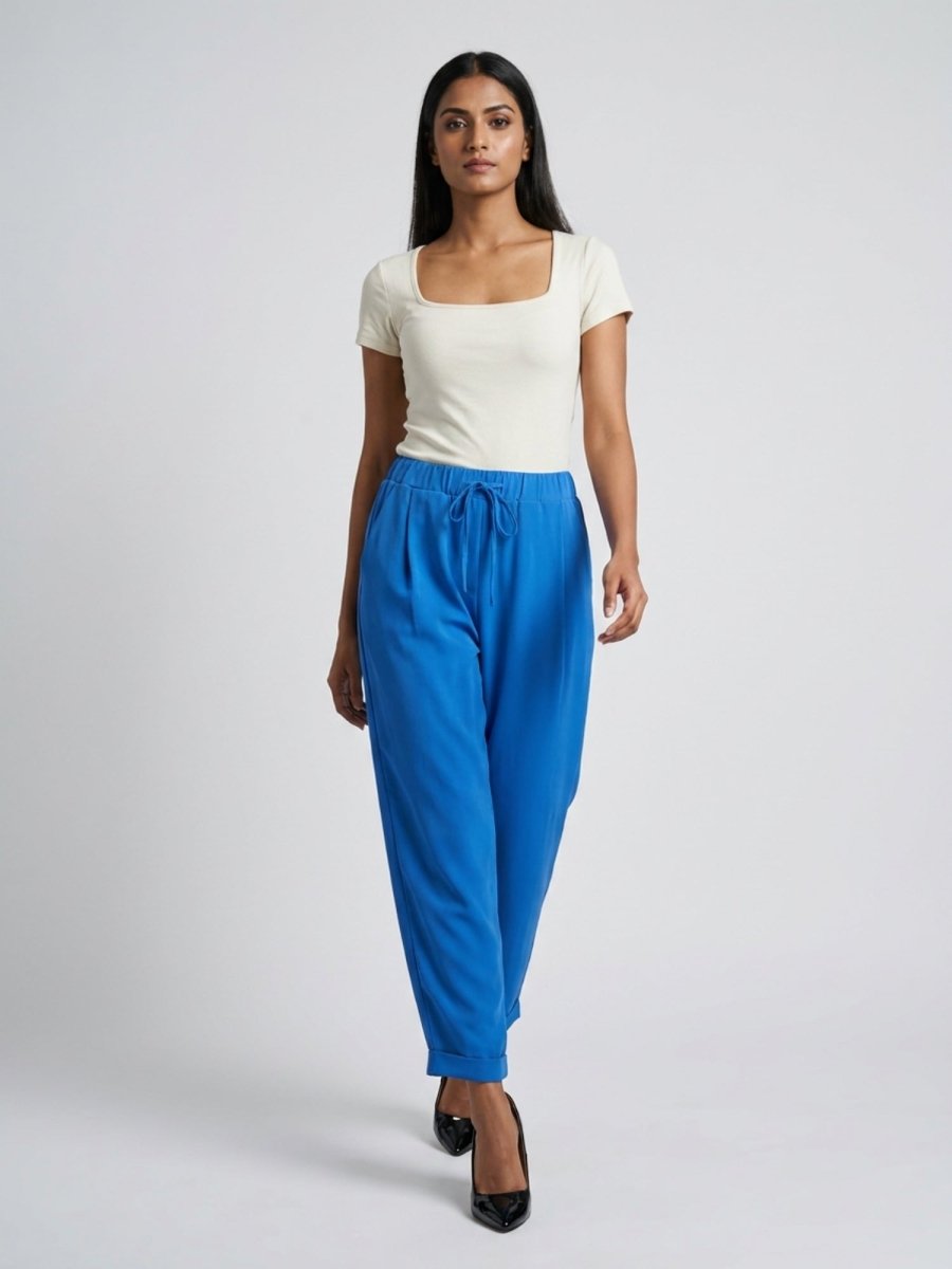 Women Solid Rayon Blend Regular Fit Trouser - GAIIA