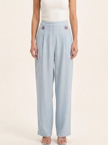 Women Solid Rayon Blend Trouser - GAIIA
