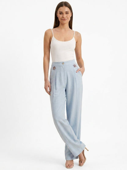 Women Solid Rayon Blend Trouser - GAIIA